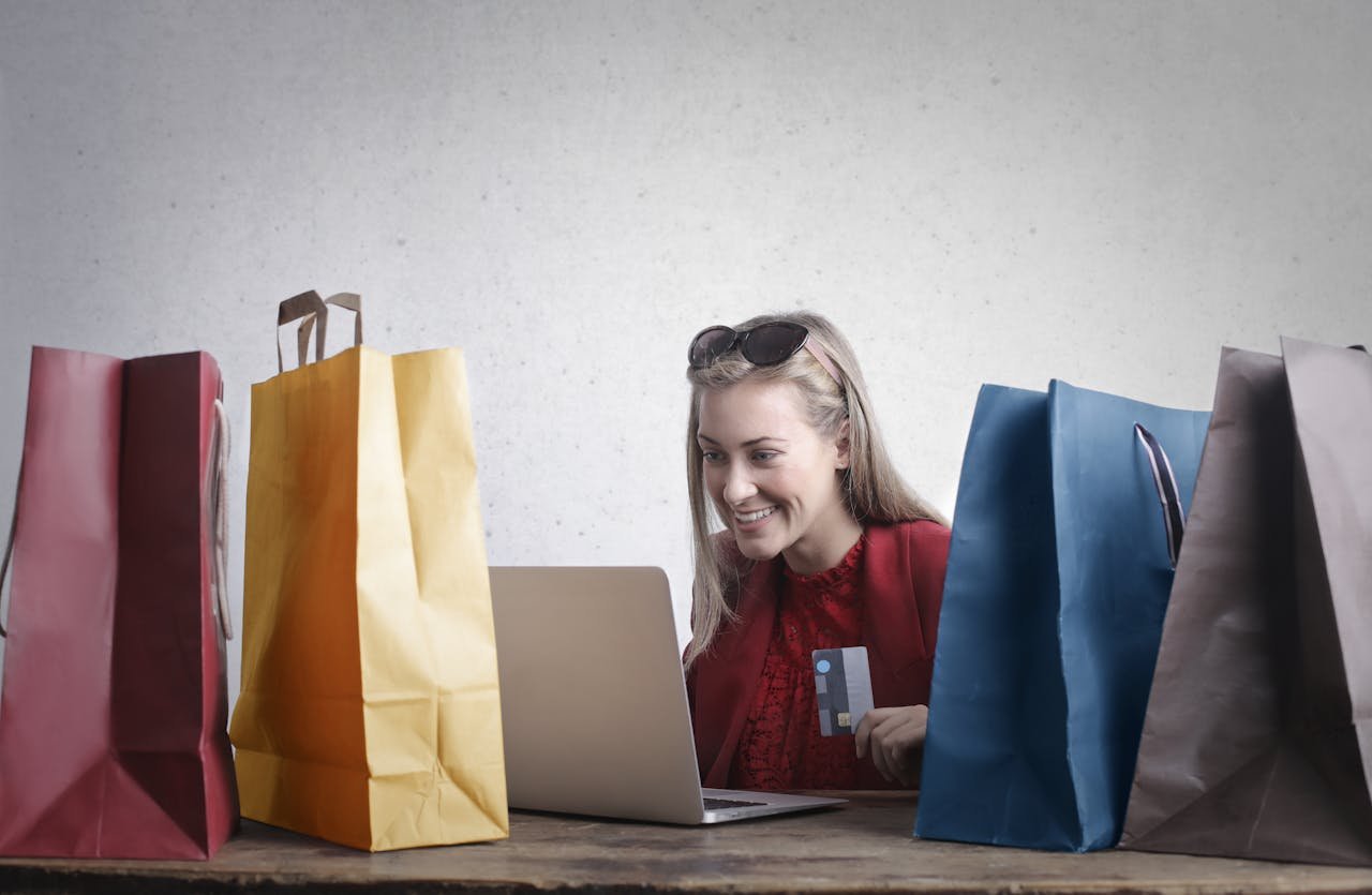 Girl searching on laptop