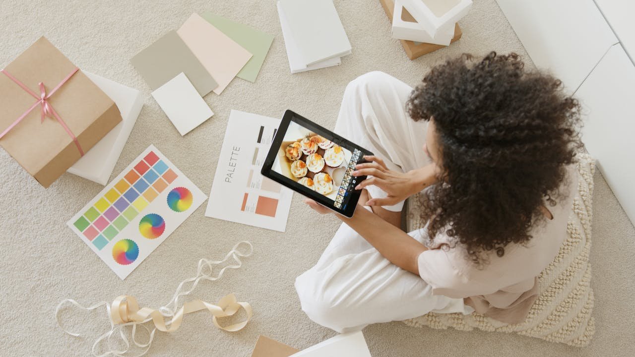 Girl searching on tablet